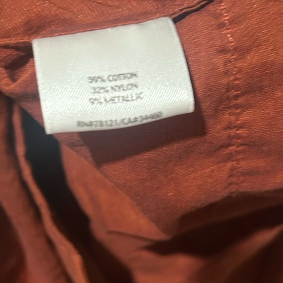 Eileen Fisher Rust Orange Crinkle Jacket tuck away Hood Size S Nylon Blend - Picture 5 of 6